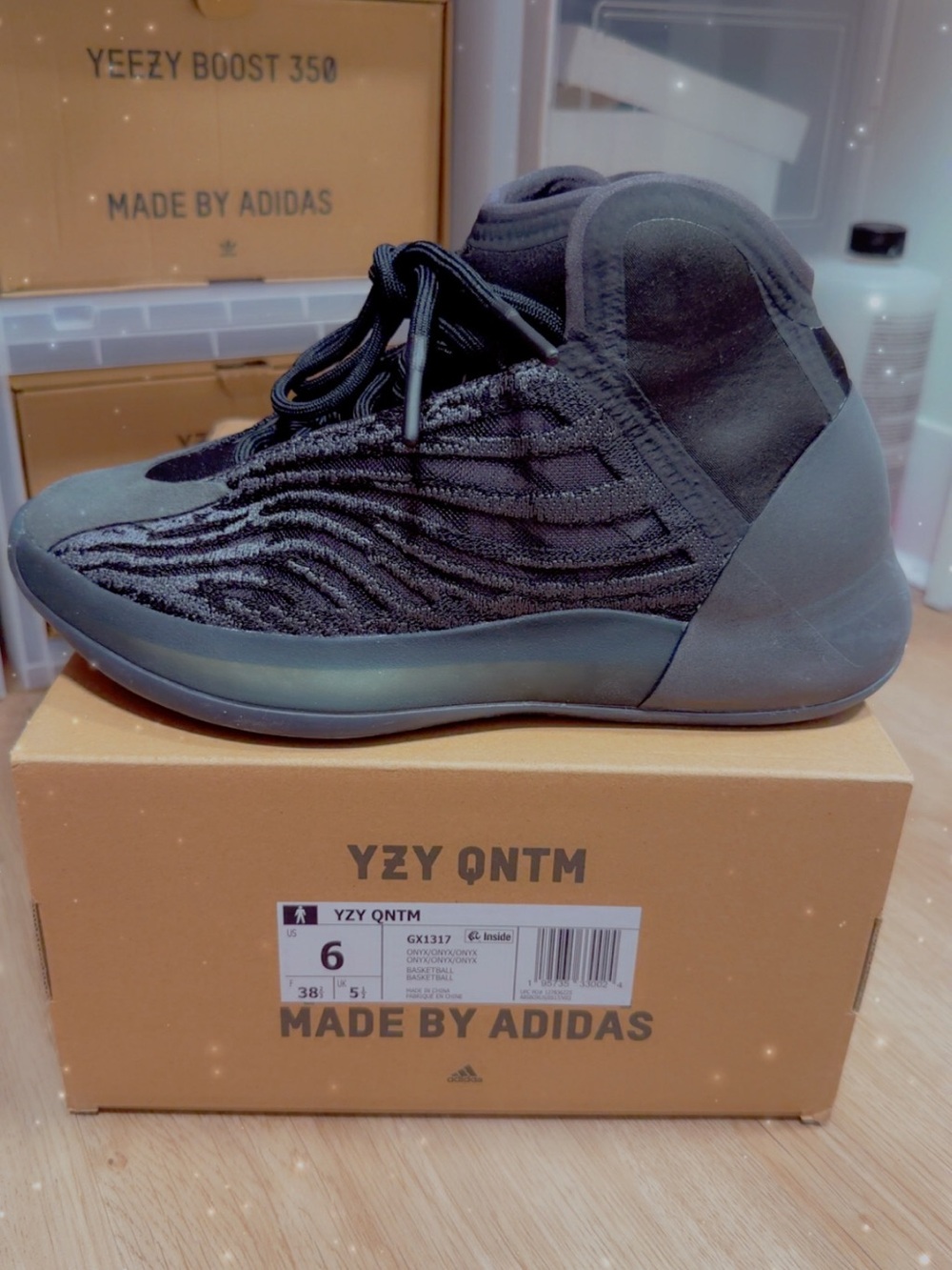 adidas YZY QNTM Black High-Top Sneakers